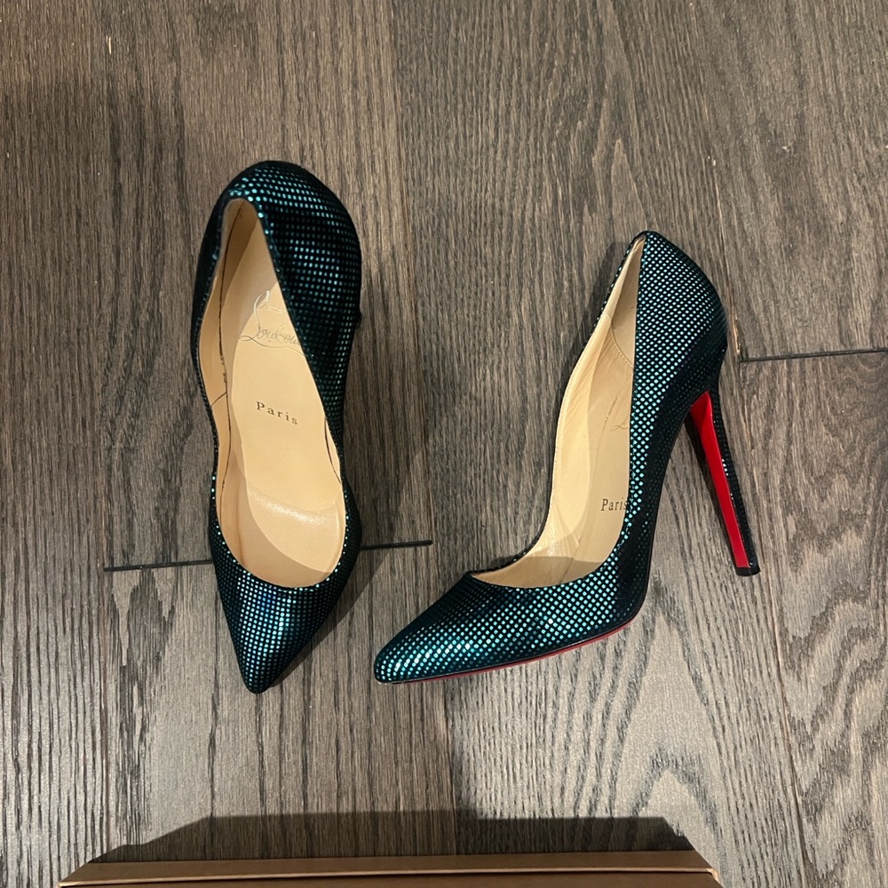 Christian Louboutin Teal So Kate Heels
